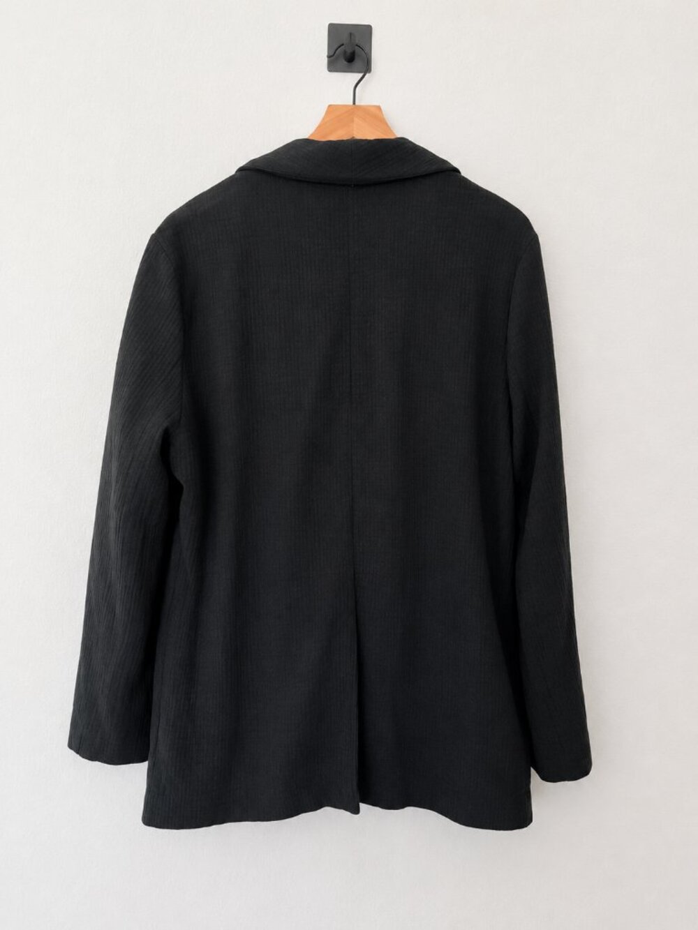 Free People Rowan Black Gauze Blazer L 100% Cotton - Picture 6 of 8